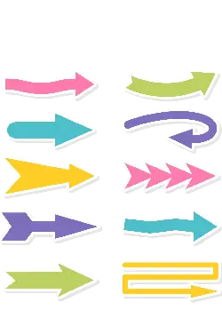 Colorful Arrows - decorative element - Lossless PNG