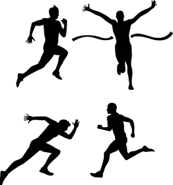 Running Man - line drawing - Free Download PNG
