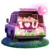 Purple Love Truck - heart shape - PNG