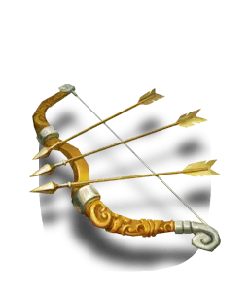 Golden Bow and Arrows - weapon - No Background PNG