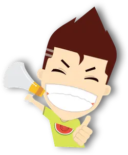 Child with Megaphone - happy - PNG