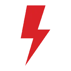 Lightning Bolt Symbol - red - icon - High Resolution PNG