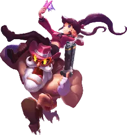 Red Hat Old Man and Pink-Haired Girl - game character - PNG