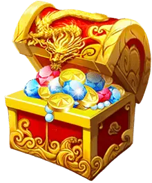 Treasure Chest - gems - dragon - PNG