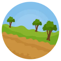 Trees and Grassland - nature - PNG