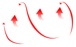Red Arrow Curves - red - Transparent Layer PNG