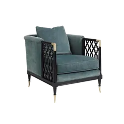 Blue Armchair - comfortable - Transparent Background PNG