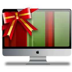 Computer Gift - green wrapping paper - No Watermark PNG