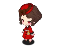 Red-Dressed Girl - bow - Free PNG