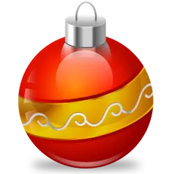 Christmas Ornament - red - yellow - PNG Images