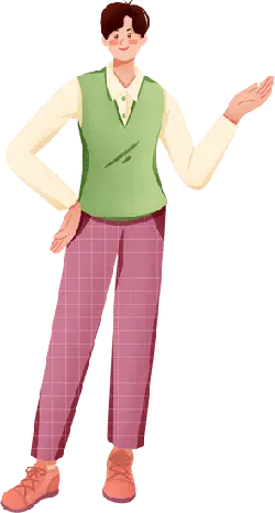 Man in Green Vest and Purple Checkered Pants - person - Lossless PNG
