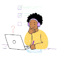 Thinking Student - headphones - Free Download PNG