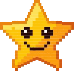 Pixel Star - pixel art - No Background PNG