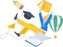 Flying Girl Reading - hot air balloon - No Watermark PNG