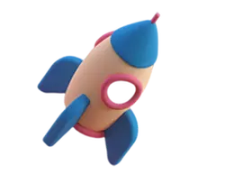 Colorful Rocket - flying vehicle - Curated PNG