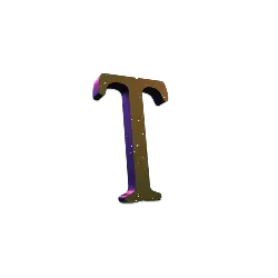 Letter T - metallic - No Background PNG