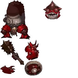 Red Demon Warrior - helmet - Transparent Background PNG