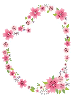 Flower Wreath - heart shape - Free PNG