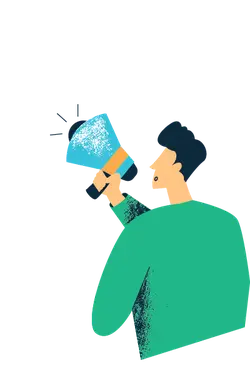 Man with Megaphone - green - Free PNG