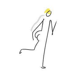 Running Person - line drawing - High Resolution PNG