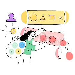 Girl with Geometric Shapes - girl - PNG
