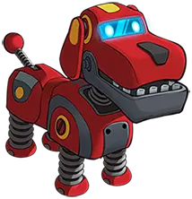 Mechanical Dog - blue eyes - High Resolution PNG