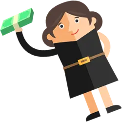 Girl Holding Money - happiness - Free Download PNG