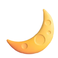 Crescent Moon - cartoon - No Watermark PNG