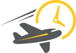 Airplane Clock Icon - flying - High Resolution PNG