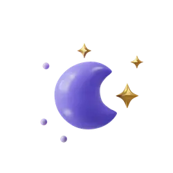 Purple Moon and Stars - purple - Transparent Background PNG