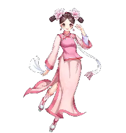 Pink Ancient Girl - flowers - PNG