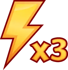 Lightning Bolt x3 - icon - Transparent Background PNG
