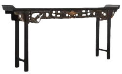 Black Lacquer Table with Gilded Dragon Patterns - gilded patterns - No Background PNG