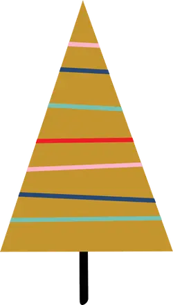 Colorful Striped Christmas Tree - holiday decoration - No Watermark PNG