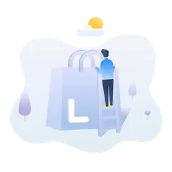 Shopping Bag with Letter L - shopping - Free Download PNG