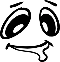 Smiling Face - simple - line - PNG