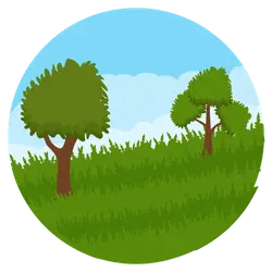 Two Trees on the Grassland - nature - Free Download PNG
