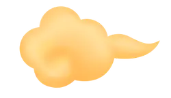 Cloud - cartoon - yellow - Free PNG