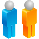 Blue and Orange Human Icon - icon - High Resolution PNG