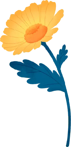 Yellow Flower - simple - yellow - Transparent Layer PNG