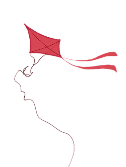 Person Flying a Kite - red - Free PNG