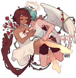 Angel and Girl - romance - High Resolution PNG