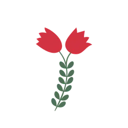 Red Flowers - red - simple - PNG