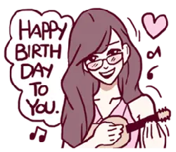 Girl Playing Guitar - birthday wishes - PNG
