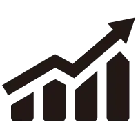 Ascending Arrow Bar Chart - Designer Recommended PNG