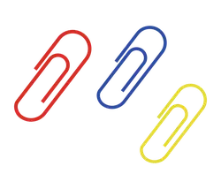 Colored Paper Clips - graphic - PNG