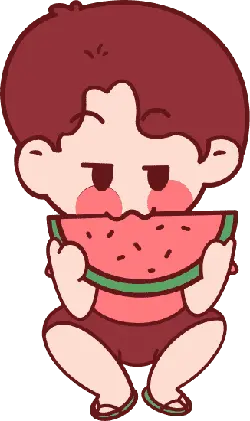 Child Eating Watermelon - food - PNG