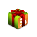 Gift Box - green wrapping paper - No Watermark PNG