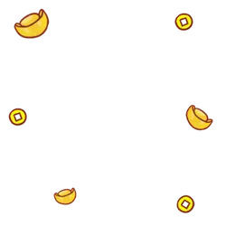 Gold Coins and Rings - black background - Transparent Background PNG