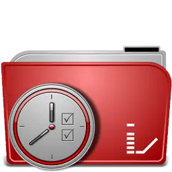 Red Folder Clock Icon - red - No Watermark PNG